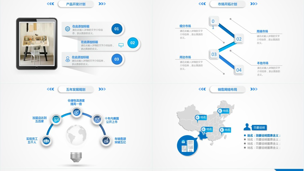 简洁实用商业计划书PPT模板幻灯片