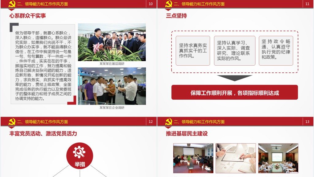 党政风党员干部述职述廉报告机关年终总结PPT模板 党政风党员干部述职述廉报告机关年终总结PPT模板