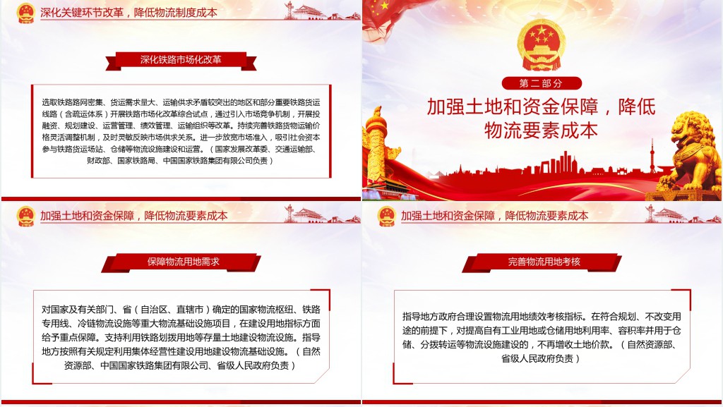 关于进一步降低物流成本的实施意见PPT党课 关于进一步降低物流成本的实施意见PPT党课