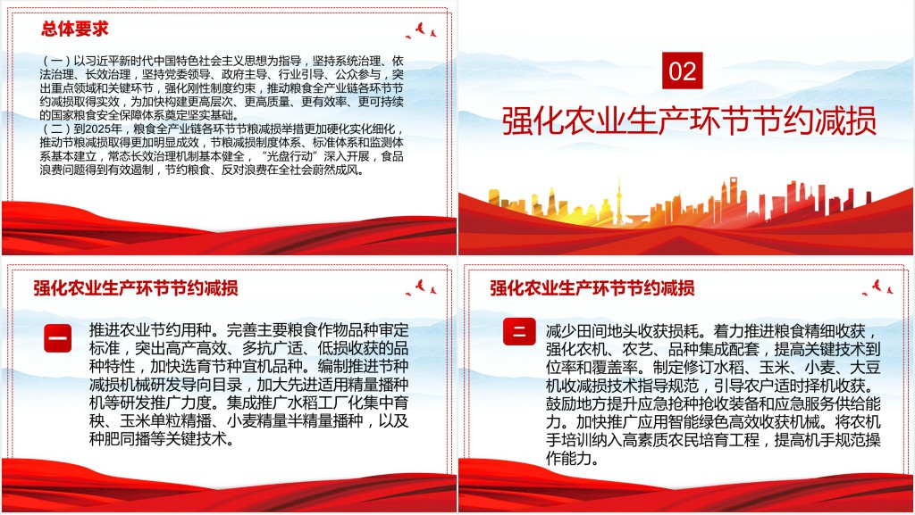解读《粮食节约行动方案》PPT党课 解读《粮食节约行动方案》PPT党课