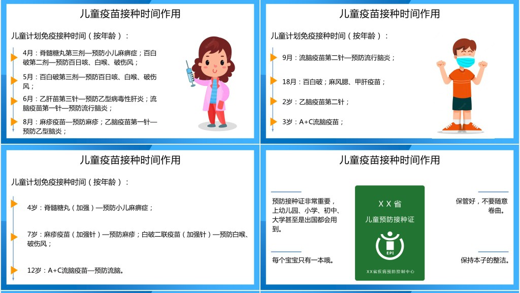 简约卡通手绘全国儿童预防接种宣传日接种宣传介绍PPT