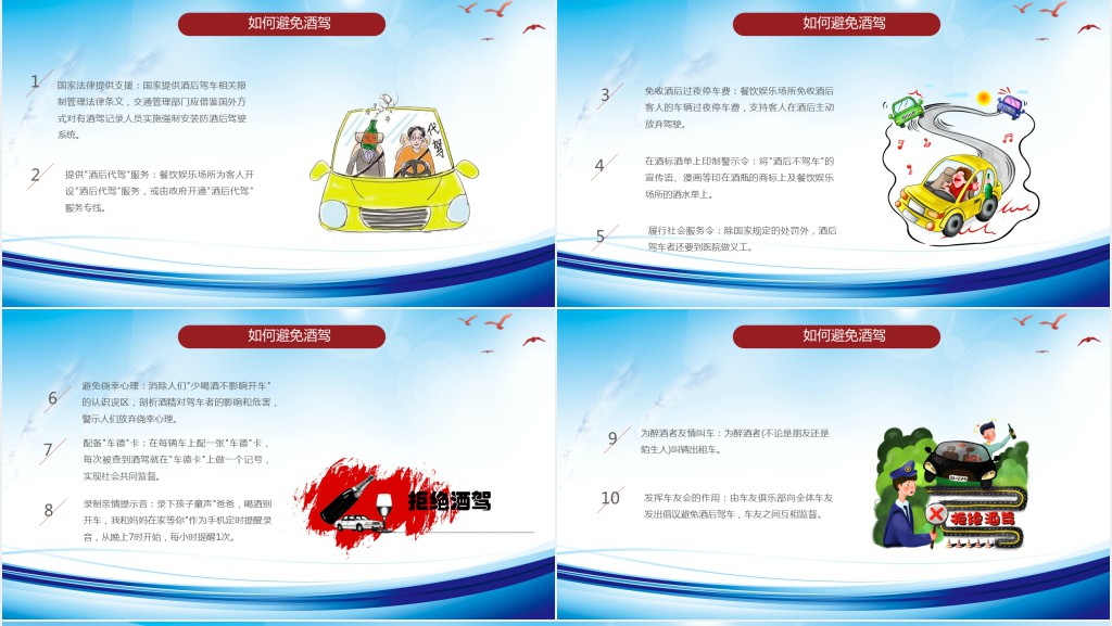 安全行车拒绝酒驾演讲PPT模板 安全行车拒绝酒驾演讲PPT模板