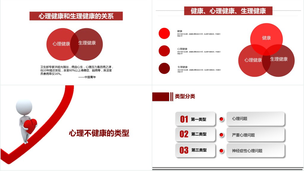 简约红色大学生心理健康教育PPT课件