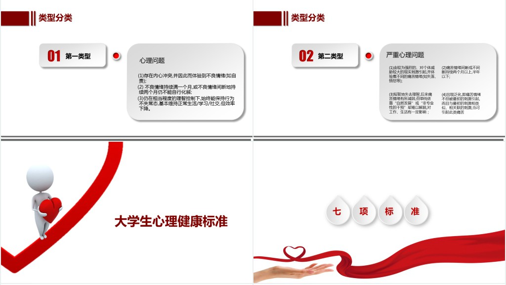 简约红色大学生心理健康教育PPT课件
