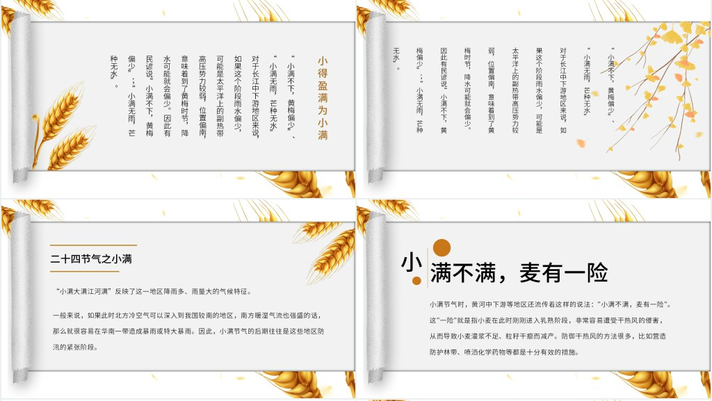 小满的特点和风俗由来PPT模板 小满的特点和风俗由来PPT模板