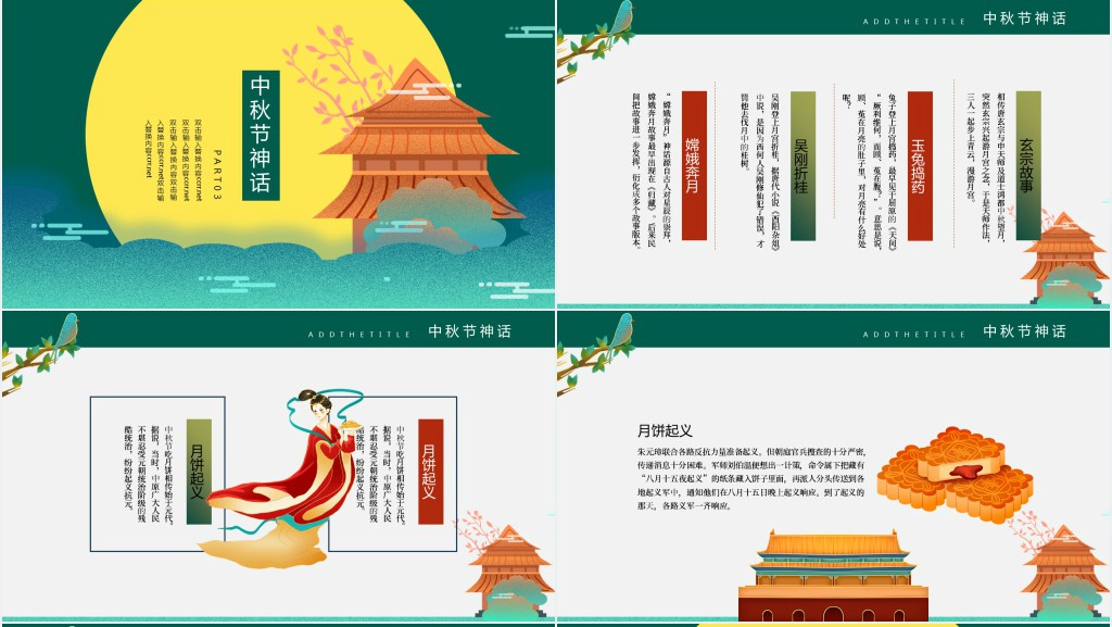 中秋节的来历和习俗PPT模板