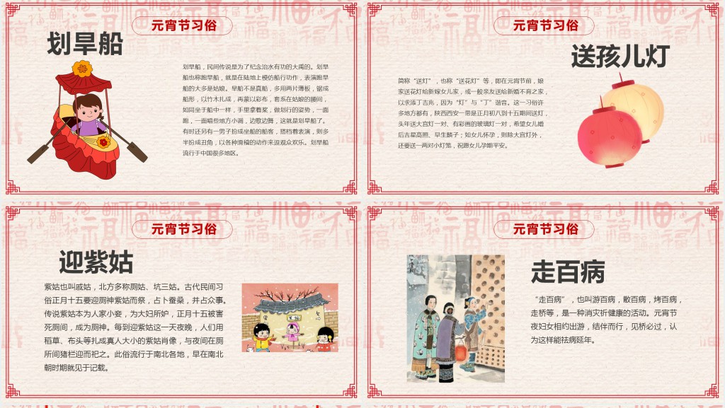 元宵节起源文化习俗PPT模板 元宵节起源文化习俗PPT模板