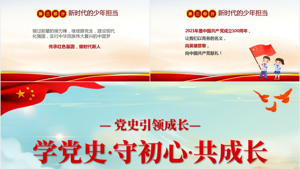 学党史守初心共成长小学生学习党史主题队会PPT课件 学党史守初心共成长小学生学习党史主题队会PPT课件