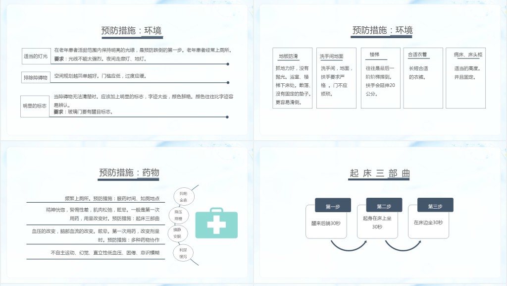 跌倒的预防及护理讲解PPT模板 跌倒的预防及护理讲解PPT模板