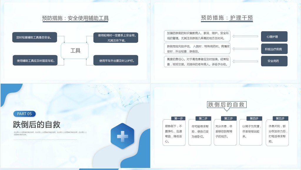 跌倒的预防及护理讲解PPT模板 跌倒的预防及护理讲解PPT模板