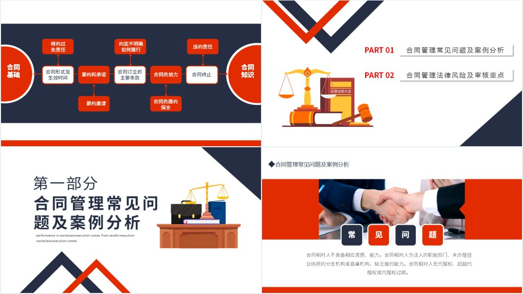 合同管理的法律风险及审核实务PPT简约风风险管理培训专题课件模板