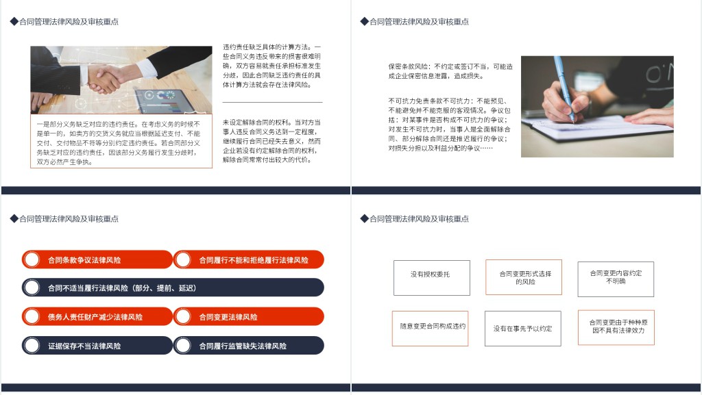 合同管理的法律风险及审核实务PPT简约风风险管理培训专题课件模板