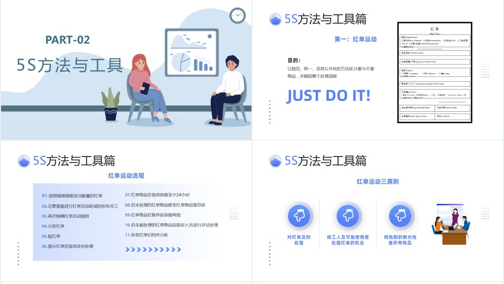 办公室5S管理制度PPT简约插画风公司企业5S管理制度知识培训课件