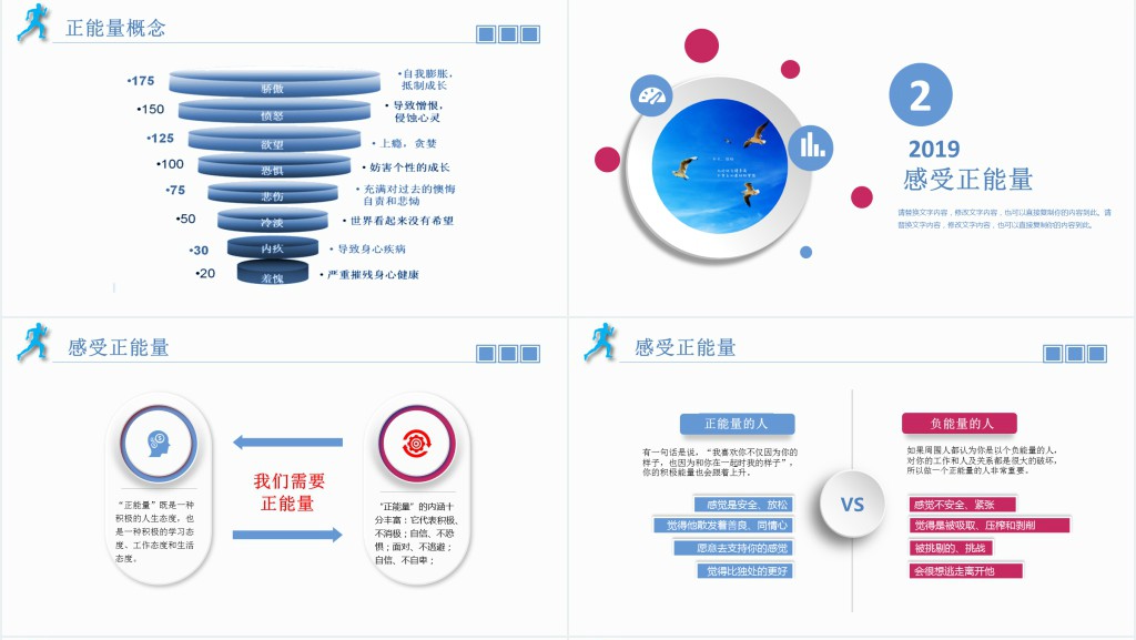蓝色微粒体商务简洁唤醒正能量员工培训PPT模版
