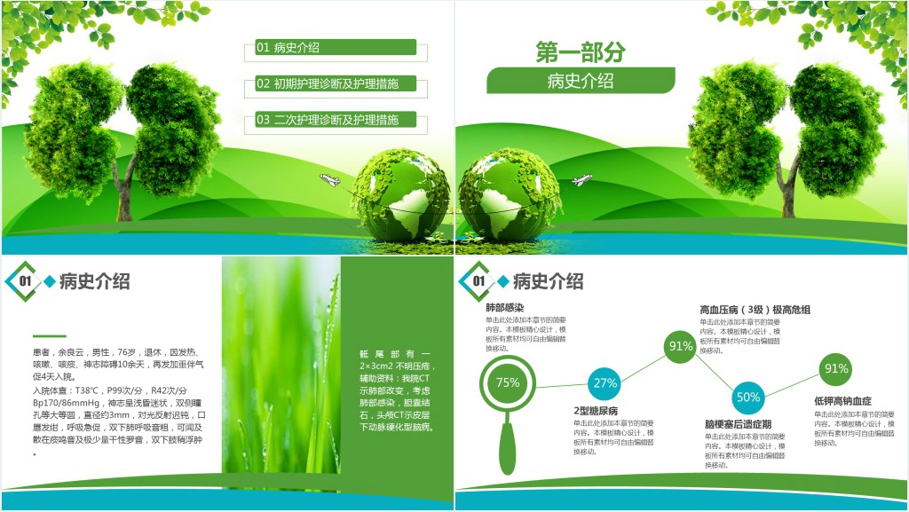 肺部感染患者的护理查房PPT模板 肺部感染患者的护理查房PPT模板