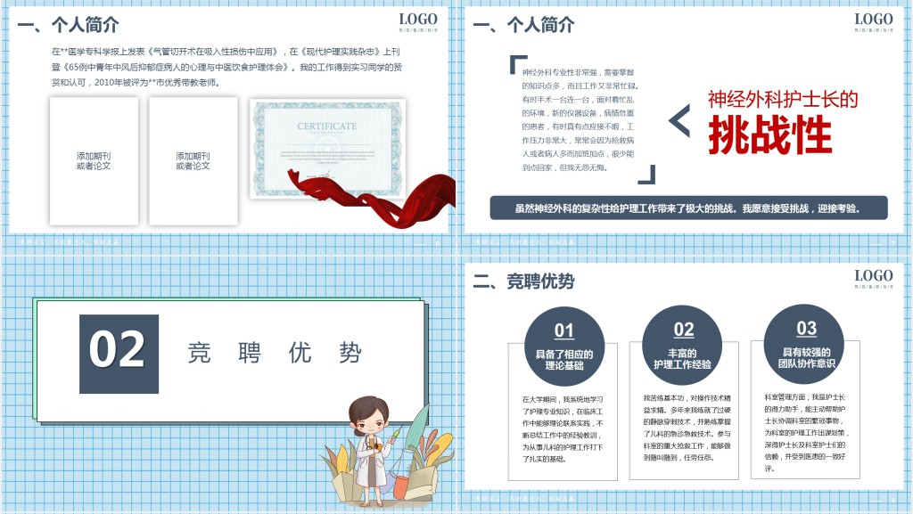 神经外科护士长助理竞聘PPT模板