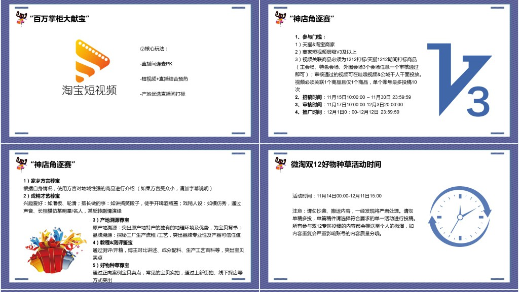 双十二孟菲斯风格活动攻略PPT模板