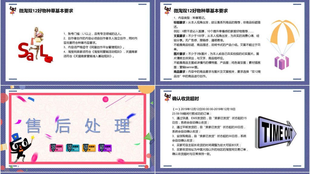 双十二孟菲斯风格活动攻略PPT模板