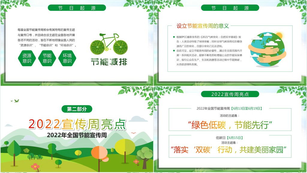全国低碳青年宣传周PPT模板 全国低碳青年宣传周PPT模板