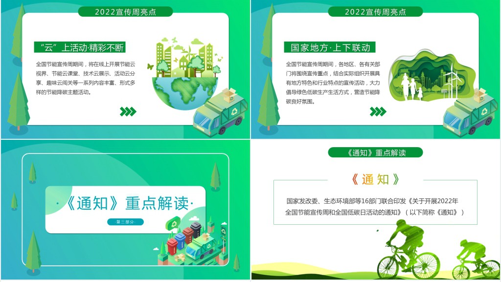全国低碳环保宣传周PPT模板 全国低碳环保宣传周PPT模板