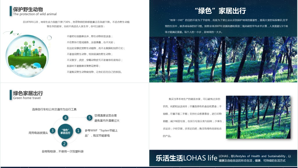 地球环保一小时节日由来PPT模板 地球环保一小时节日由来PPT模板