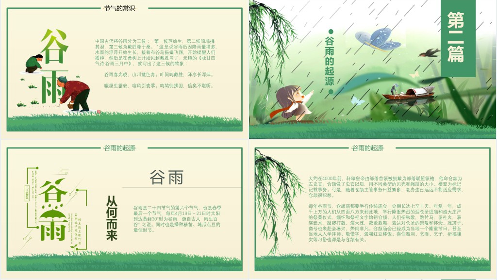 谷雨节气的常识知识PPT模板