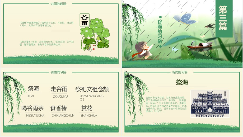 谷雨节气的常识知识PPT模板