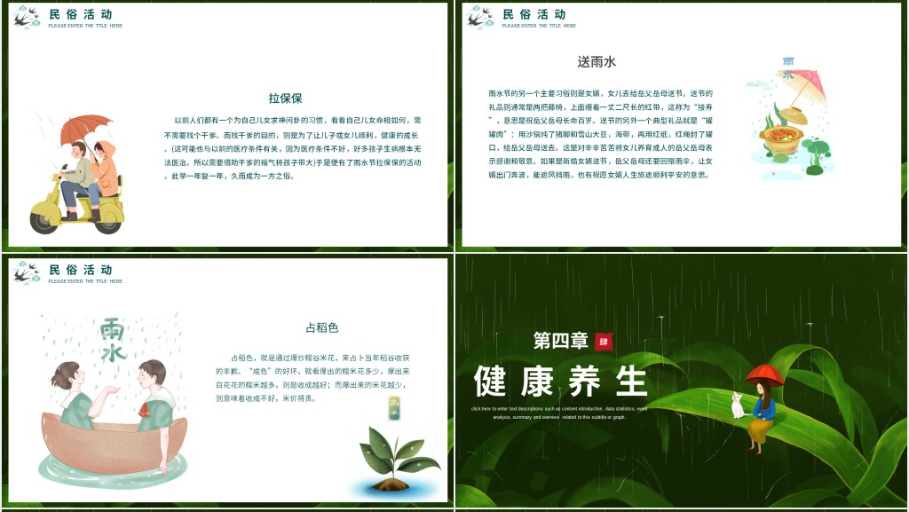 雨水节气历史起源简介PPT模板 雨水节气历史起源简介PPT模板
