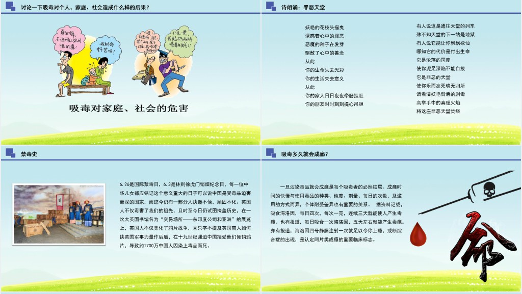 学校开展青春无毒健康生活主题班会PPT课件