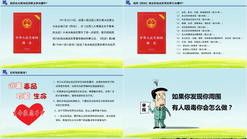 学校开展青春无毒健康生活主题班会PPT课件