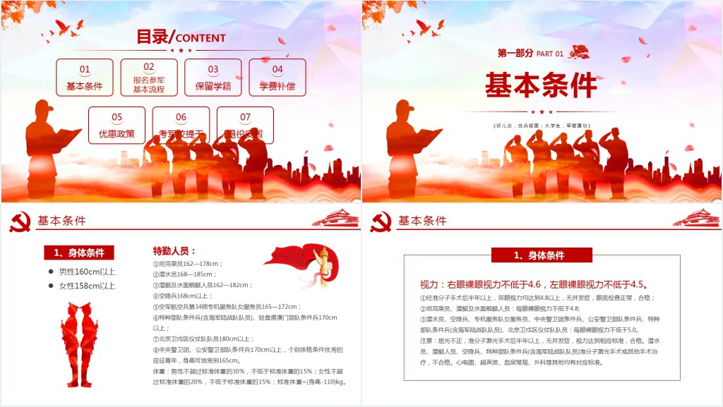 好儿女当兵报国大学生军营建功部队征兵入伍宣传PPT课件 好儿女当兵报国大学生军营建功部队征兵入伍宣传PPT课件