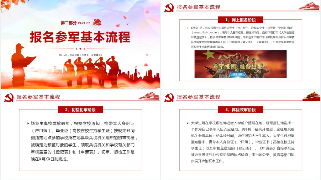 好儿女当兵报国大学生军营建功部队征兵入伍宣传PPT课件 好儿女当兵报国大学生军营建功部队征兵入伍宣传PPT课件