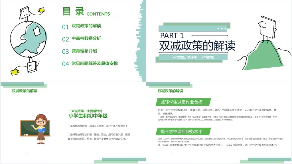 双减政策家长说明会PPT模板