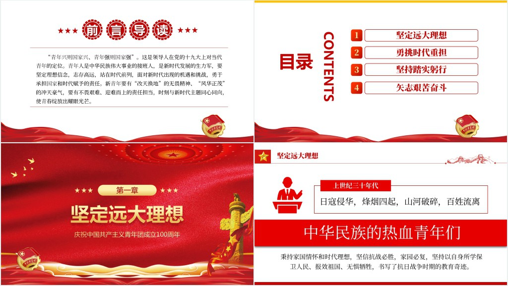 庆祝中国共产主义青年团成立100周年专题PPT党课 庆祝中国共产主义青年团成立100周年专题PPT党课