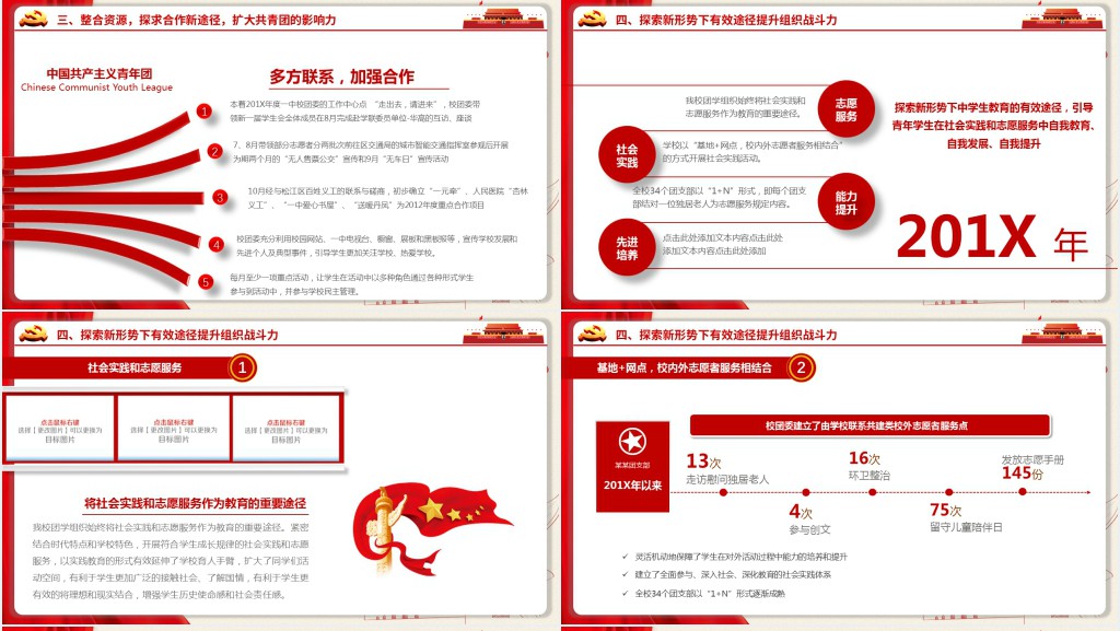 团委团支部年终总结工作报告新年工作计划PPT模板 团委团支部年终总结工作报告新年工作计划PPT模板