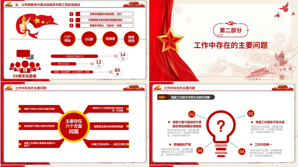 团委团支部年终总结工作报告新年工作计划PPT模板 团委团支部年终总结工作报告新年工作计划PPT模板