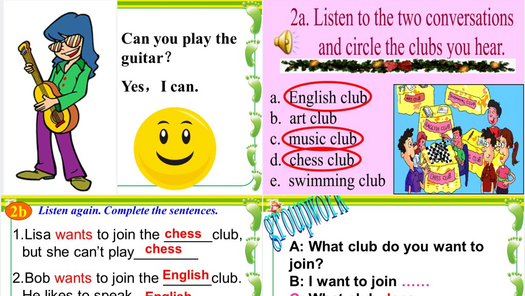 Can you play the guitar英语PPT课件 Can you play the guitar英语PPT课件