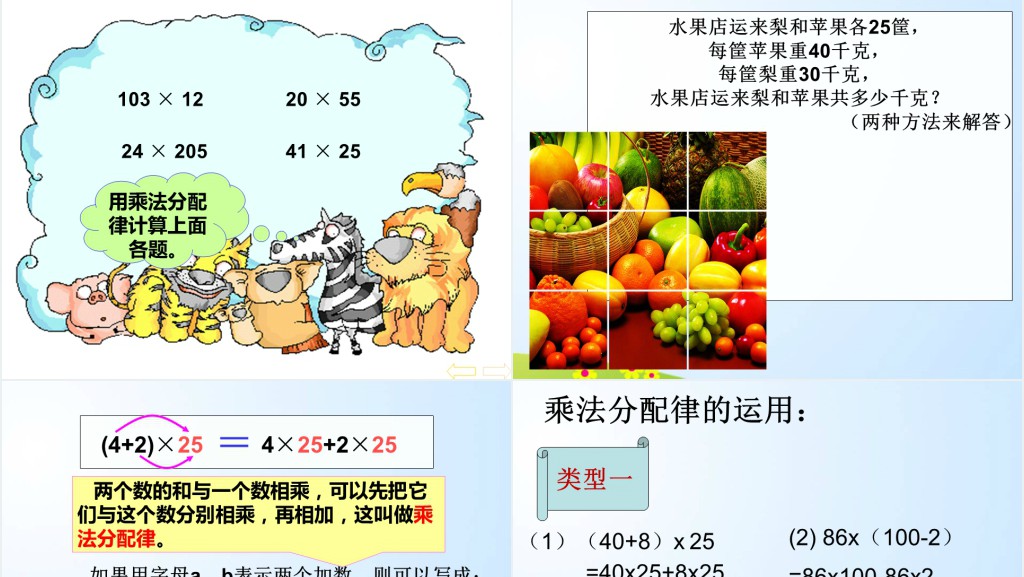 小学数学乘法分配率PPT课件 小学数学乘法分配率PPT课件