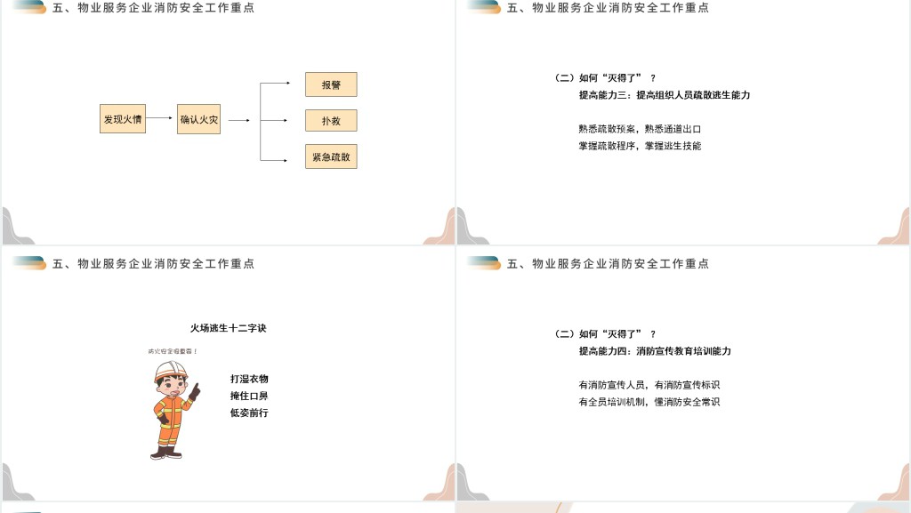 清新简约增强消防意识PPT模板