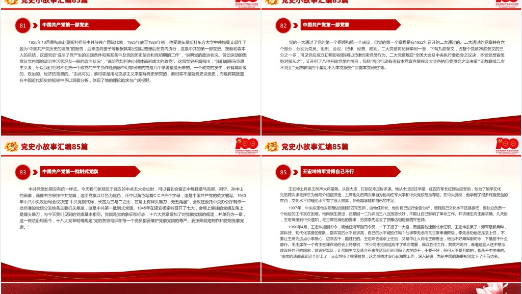 党史小故事汇编85篇PPT课件 党史小故事汇编85篇PPT课件