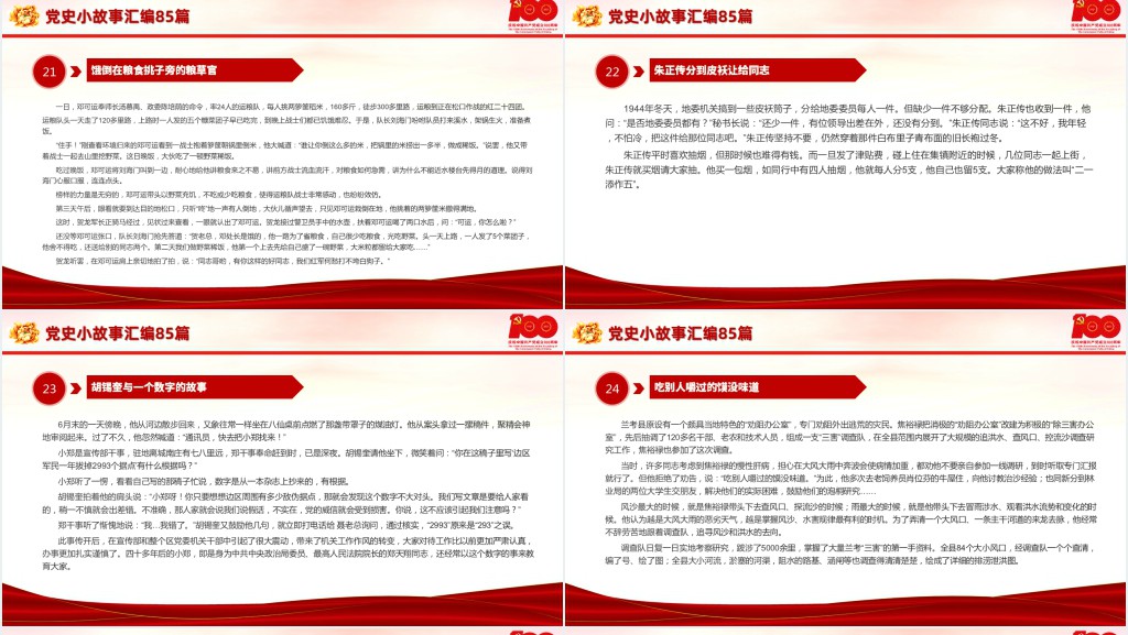 党史小故事汇编85篇PPT课件 党史小故事汇编85篇PPT课件