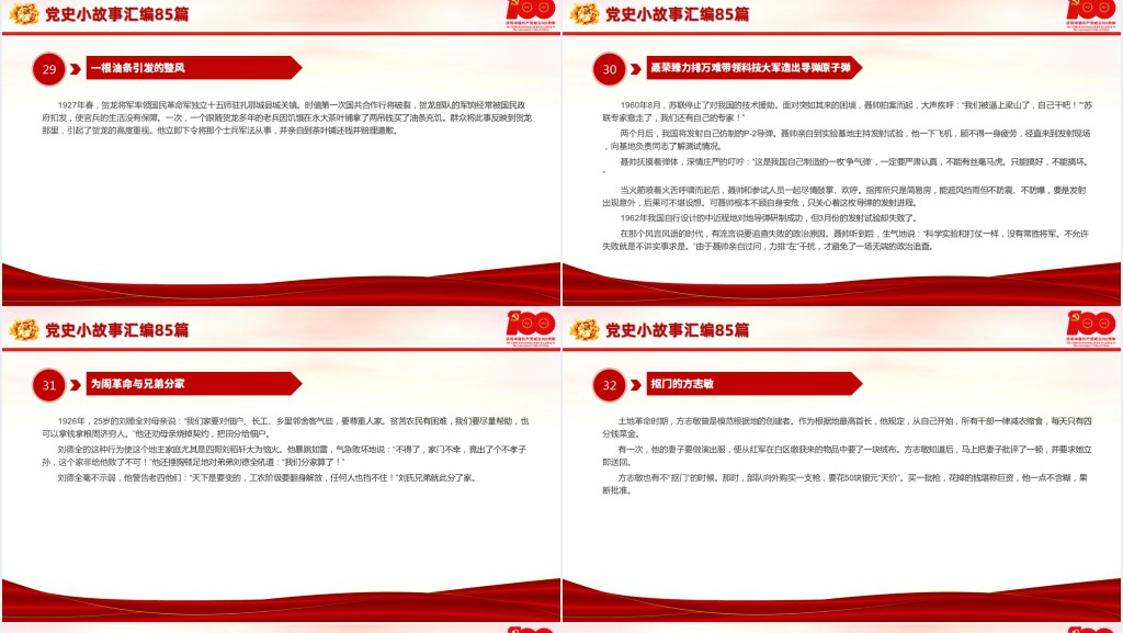 党史小故事汇编85篇PPT课件 党史小故事汇编85篇PPT课件