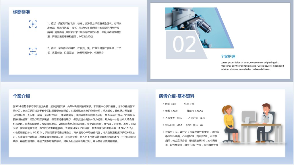 一例重症肺炎并II型呼吸衰竭个案护理PPT模板 一例重症肺炎并II型呼吸衰竭个案护理PPT模板