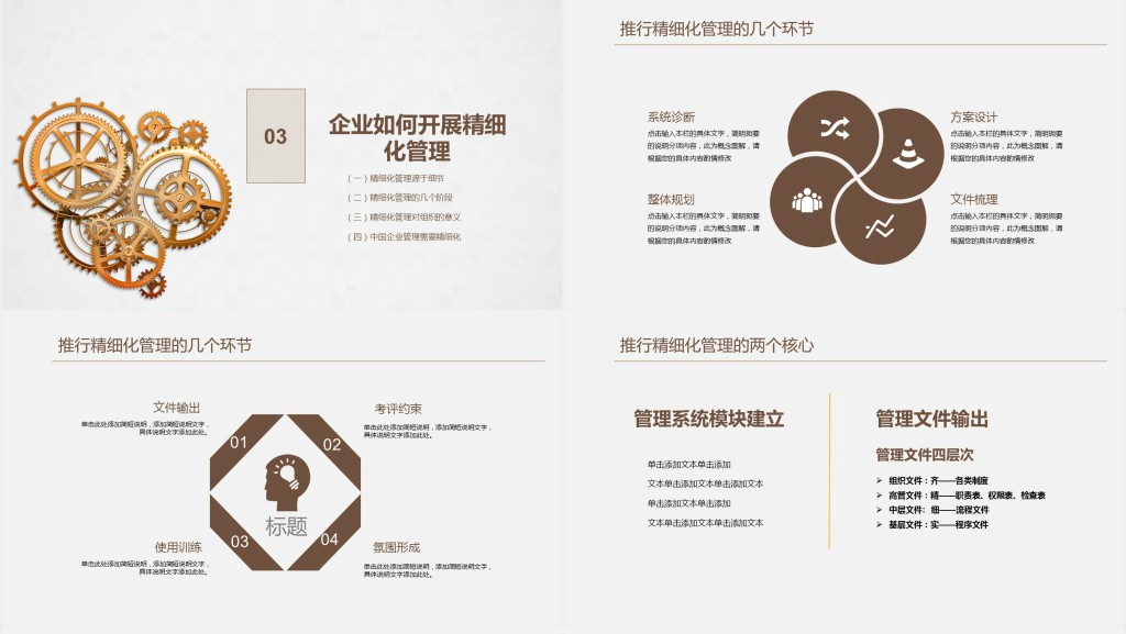 精细化管理培训企业文化动态PPT模板