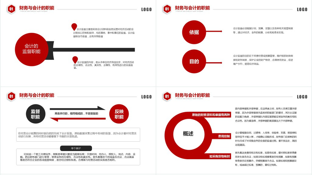 会计财务管理培训财务汇报红色简约商务PPT模板