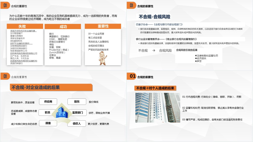 简洁大气银行合规内控管理PPT模板