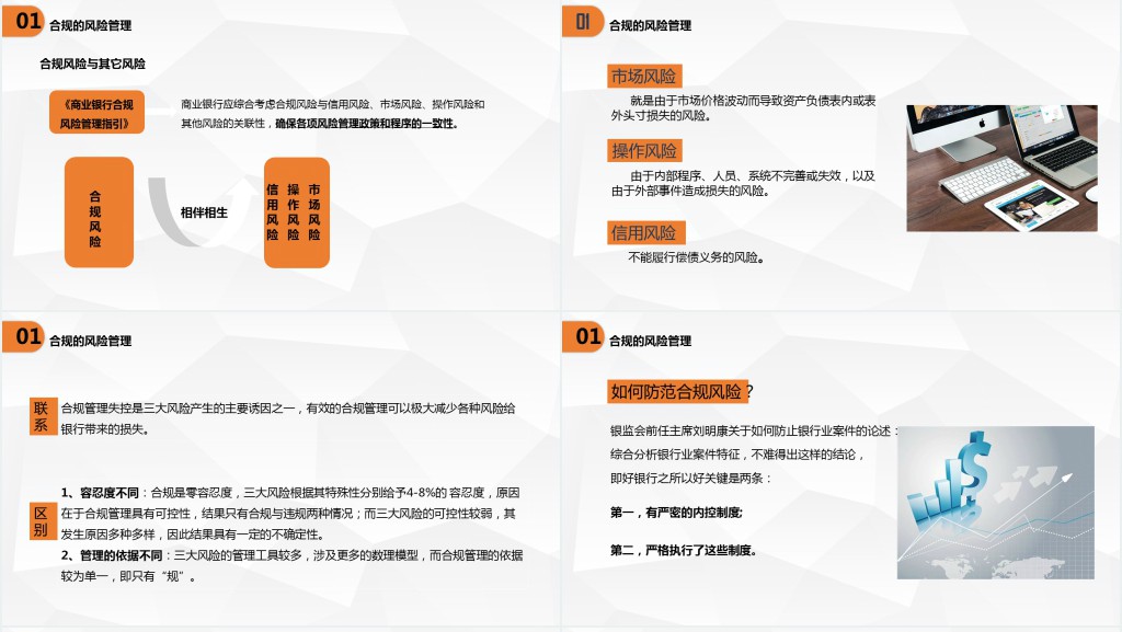 简洁大气银行合规内控管理PPT模板