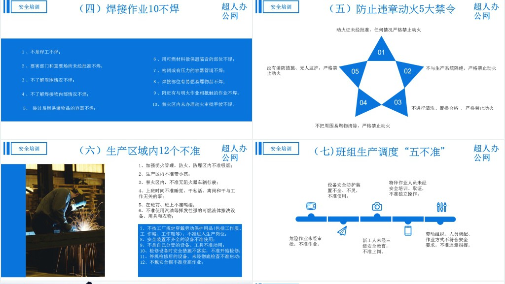 蓝色商务风企业安全生产管理培训PPT模板