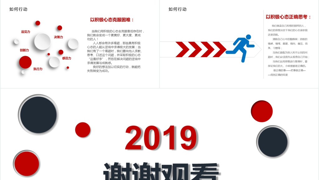 红色蓝色员工心态沟通培训知识简约大气PPT模板PPT