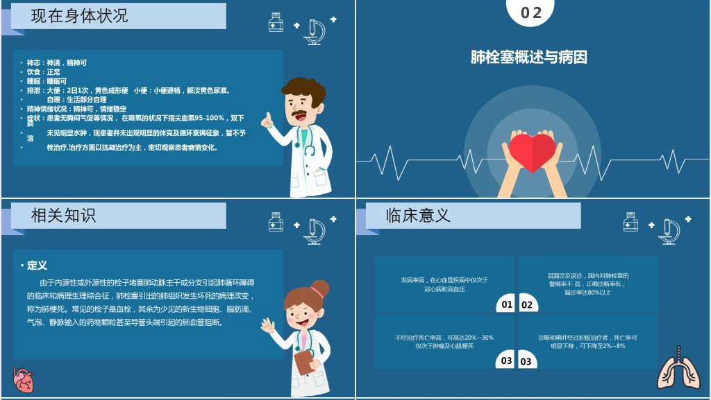 肺栓塞病人的教学护理查房PPT模板 肺栓塞病人的教学护理查房PPT模板